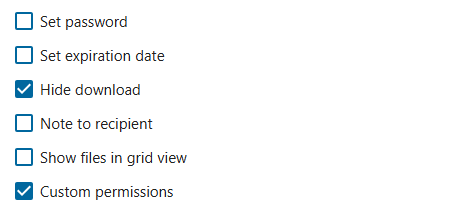 Checkboxes in Files sharing